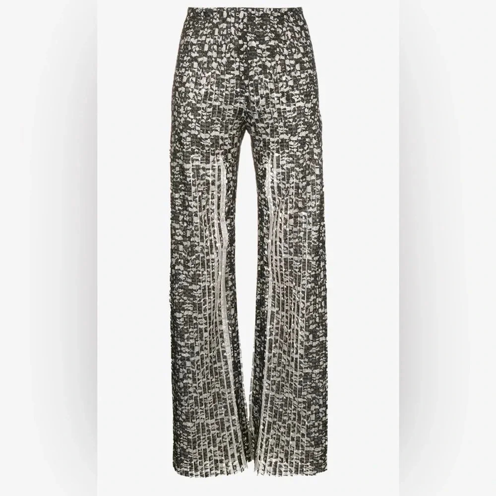 ! HUISHAN ZHANG
Pleated Lace Trousers In Black sz 8